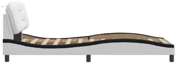 vidaXL Bettgestell ohne Matratze "Hvar" Weiß und Schwarz 90x200 cm Kunstleder 3207980 Bild 5