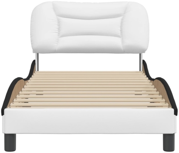 vidaXL Bettgestell ohne Matratze "Hvar" Weiß und Schwarz 90x200 cm Kunstleder 3207980 Bild 7