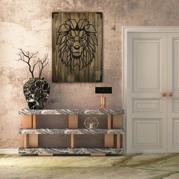 Wandbild Lowe Holz