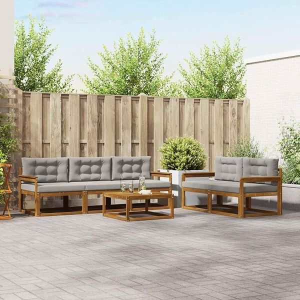 IKAYAA Garten-Sofa-Set aus Holz – wetterbeständige Sitzgarnitur für den Außenbereich mit zeitlosem Design