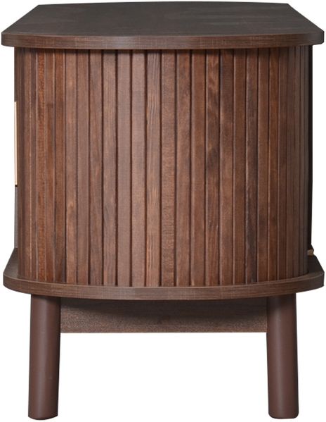 Merax 165cm brauner Lowboard-TV-Schrank, flacher brauner TV-Schrank mit Schiebetür, mit nach unten klappbarer Hohlschranktür, passend für TV-Ständer bis zu 65 Zoll, mit Stützbeinen Bild 8
