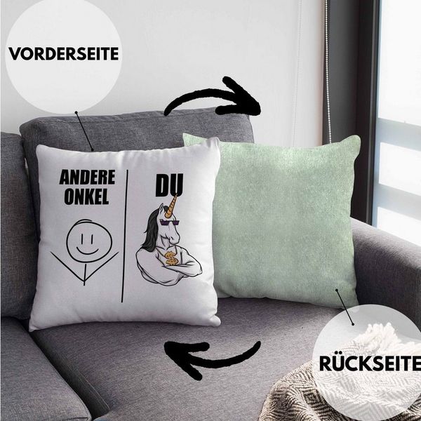 Trendation Dekokissen Bester Onkel Geschenk Kissen mit Füllung 40x40 Onkel Coole Geschenkide