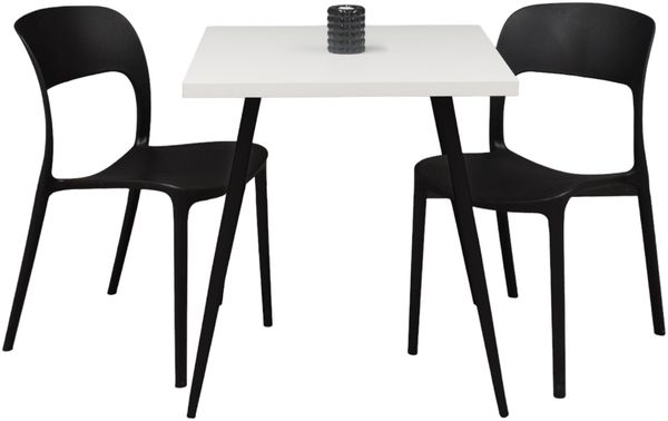 Bistrotisch Ekaterina 70x70x75 schwarz matt/weiß matt lack 14516