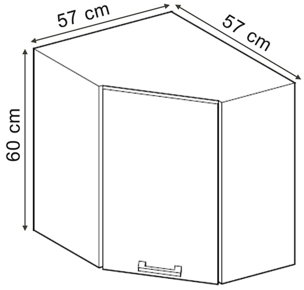 Eckhängeschrank R-Line Blau-Grau 57 cm Vicco Bild 3