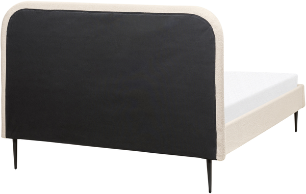 Bett mit Lattenrost FLAYAT 140 x 200 cm Bouclé Helles Beige Bild 7