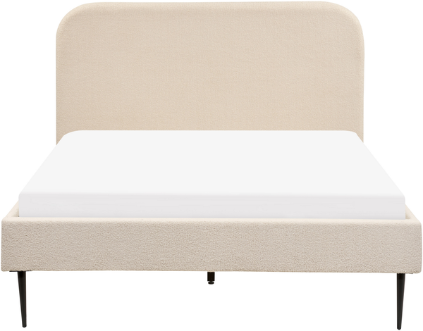 Bett mit Lattenrost FLAYAT 140 x 200 cm Bouclé Helles Beige Bild 6