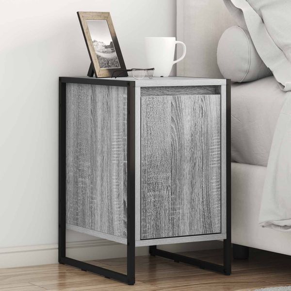 vidaXL Nachttisch Graues Sonoma 39,5 x 30 x 50 cm Holzwerkstoff 886648