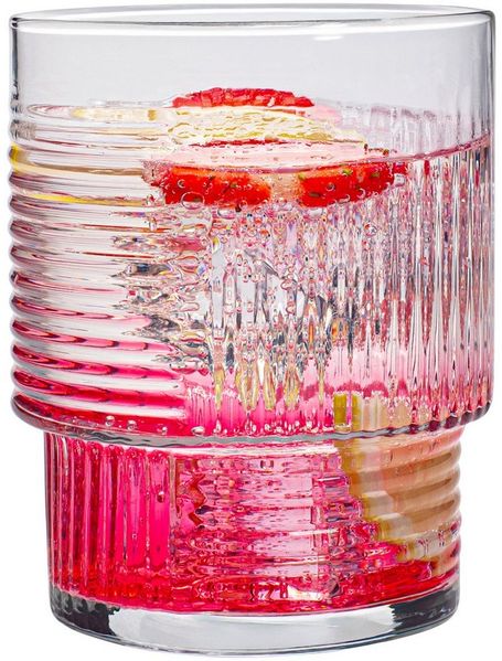 KONZEPT Gläser-Set Trinkgläser Set 320 ml Geriffelte, 6-tlg, 6 Stück, ideal für Cocktails Wasser, Softdrinks