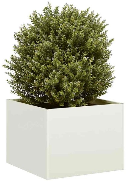 vidaXL Pflanzgefäß Weiß 40x40x30 cm Stahl 860795