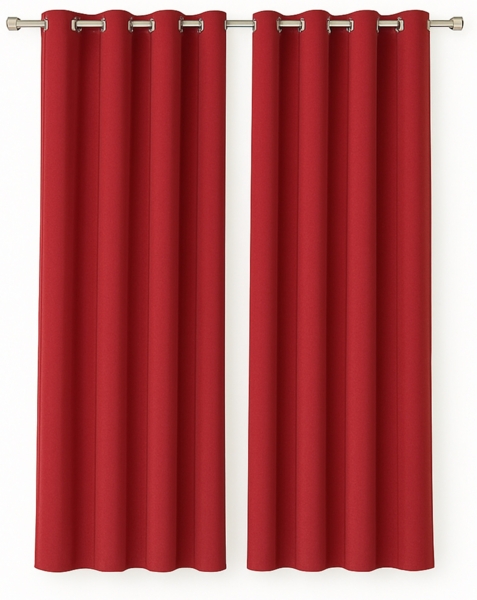 Gardine mit Ösen *** x *** cm ( Breite x Länge ) in ***, blickdichter Vorhang, Ösenvorhang in vielen Variationen 140x175 cm Rot