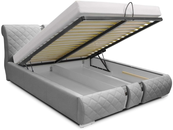 99rooms Kameron Polsterbett mit Bettkasten 180x200 cm Kunstleder SOFT Braun Bild 4