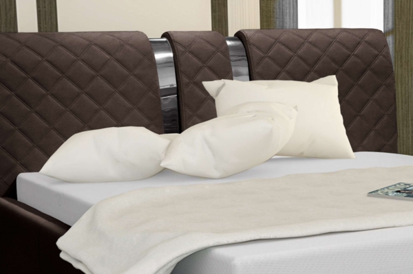 99rooms Kameron Polsterbett mit Bettkasten 180x200 cm Kunstleder SOFT Braun Bild 2