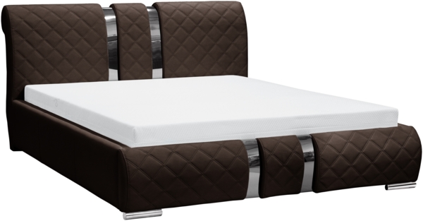 99rooms Kameron Polsterbett mit Bettkasten 180x200 cm Kunstleder SOFT Braun Bild 6