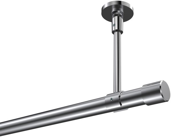 Gardinenstangen-Set Sonette Santo 600 cm (geteilt in 3 x 200 cm), 1-läufig, 20 mm Ø Chrom