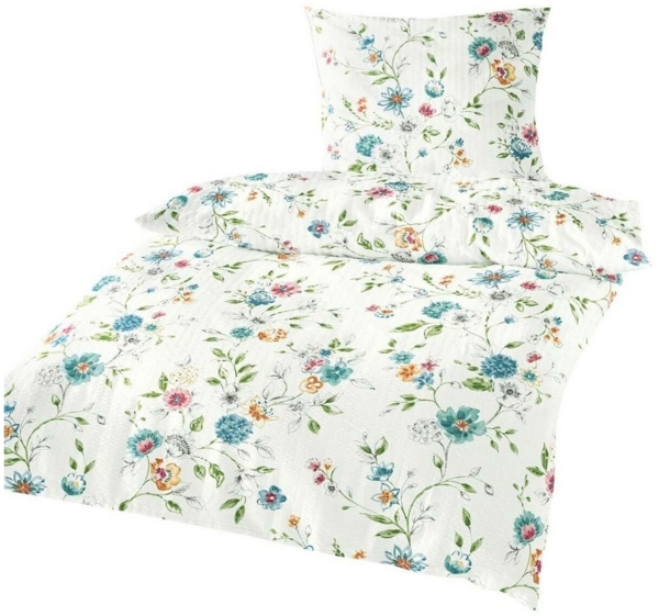 TRAUMSCHLAF Bettwäsche Blumengirlande, Seersucker, 2 teilig, bügelfreier Seersucker Bild 3