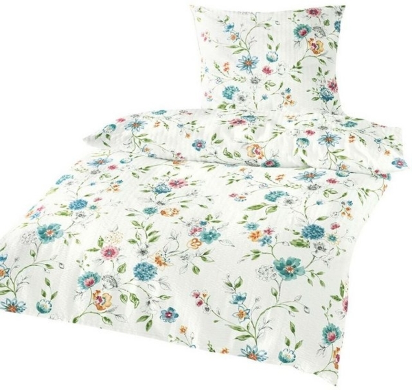 TRAUMSCHLAF Bettwäsche Blumengirlande, Seersucker, 2 teilig, bügelfreier Seersucker Bild 4