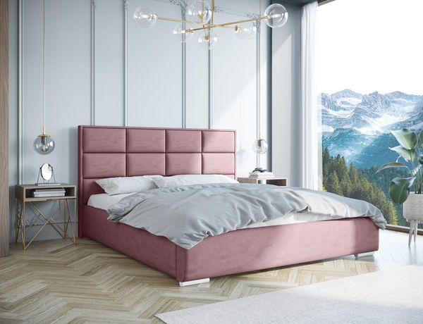 B&B Home 'Kaja II' Boxspringbett mit Bettkasten, Samt, Altrosa, 160x222 cm