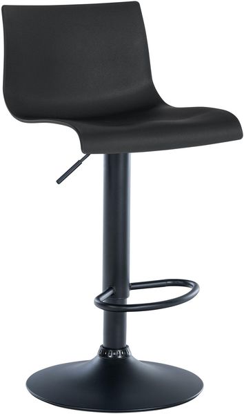 Barhocker GEBEL - Kunststoff Schwarz 39x36x84 cm | Barstuhl Höhenverstellbar Mit Lehne Drehbar Tresenhocker Tresenstuhl Kneipenhocker Kneipenstuhl