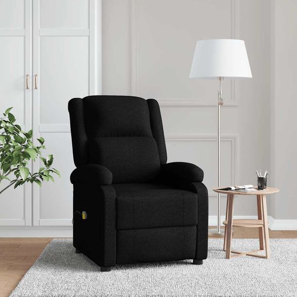 vidaXL Ohrensessel mit Massagefunktion Schwarz Stoff 342429