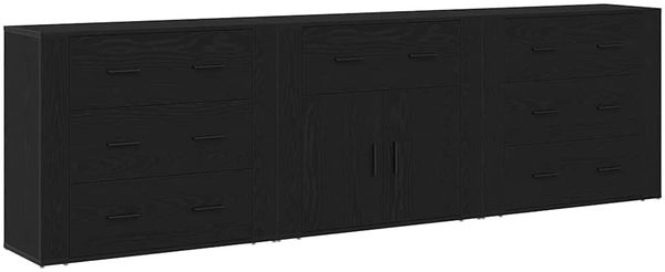Sideboard, Kommode Schwarz Eichen-Optik 240 x 33 x 70 cm Holzwerkstoff j2691p