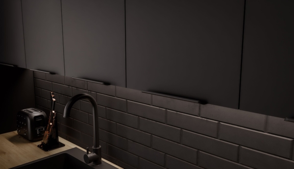 Winkelküche SIENA 350x290 cm Küchenzeile Einbauküche Eckküche Küche Schwarz matt Bild 4