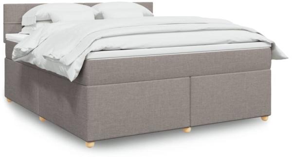 vidaXL Boxspringbett mit Matratze Taupe 180x200 cm Stoff 3286763