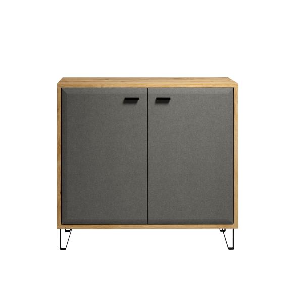 Trendteam 'Blanshe' Sideboard, Eiche / Filz grau, 98 x 90 x 42 cm