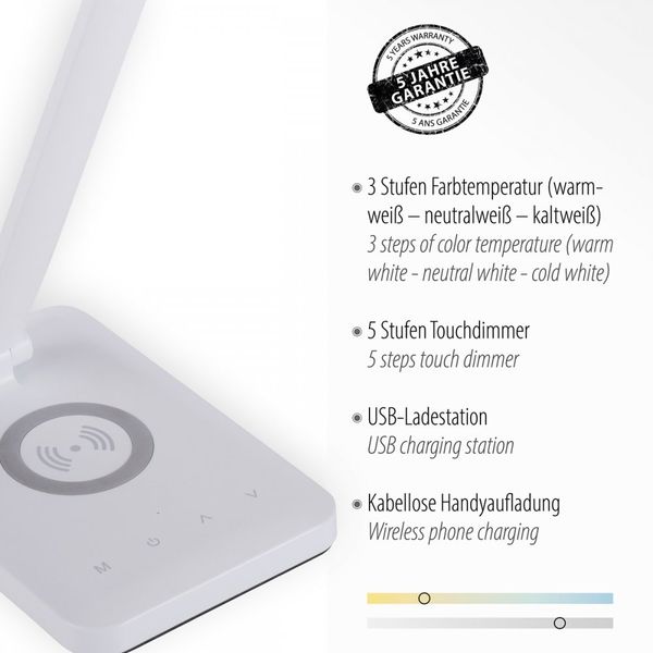 JUST LIGHT 14415-16 LED Tischleuchte FLORENTINA Touchdimmer weiss CCT Funktion Bild 6