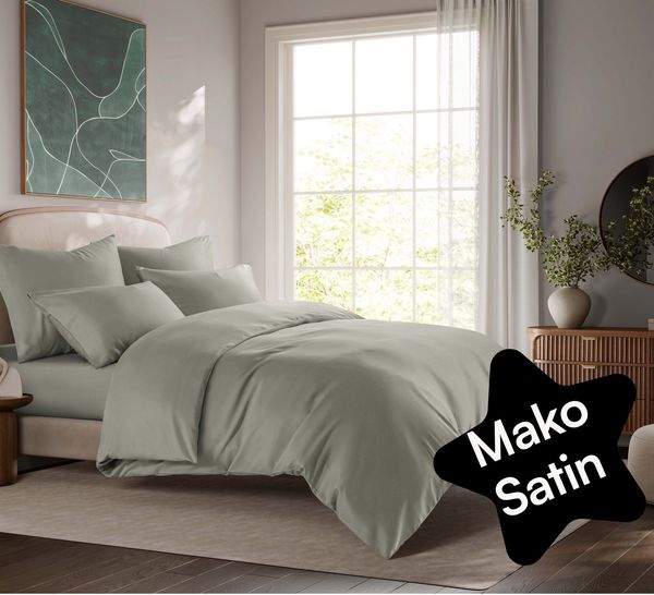 Seralino Bettwäsche Mako Satin Bettwäsche (100% Bio Baumwolle) mit Kissenbezug, 2 teilig, Fairtrade/ GOTS zertifiziert, uni Bettwäsche Set mit Reißverschluss