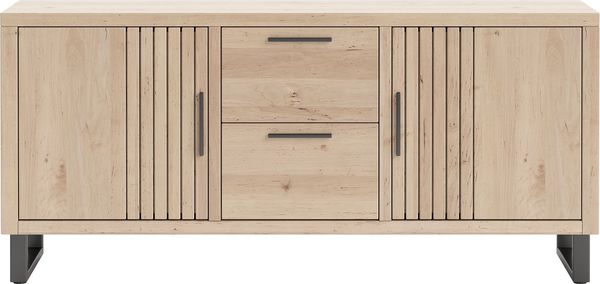 Sideboard Pavie, Holz, Holzwerkstoff, Metall, Holzfarben, 175 x 80 x 42 cm