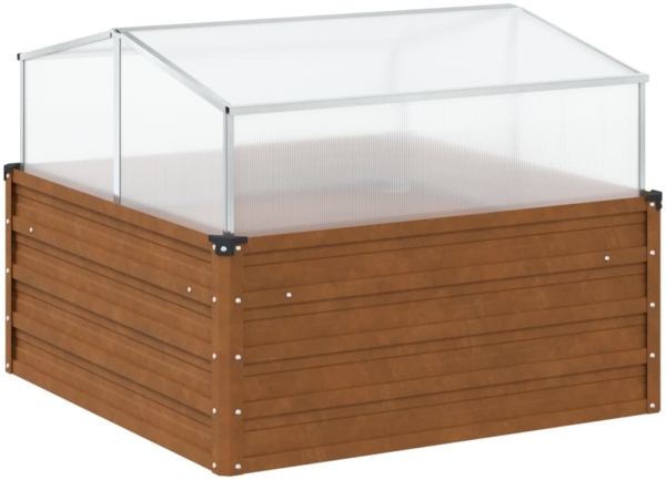 vidaXL Hochbeet mit Gewächshausaufsatz Cortenstahl 4008962