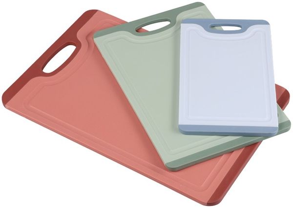 KESPER 92228 Schneidebrett 3er-Set, Kunststoff mit Rutsch-Stopp