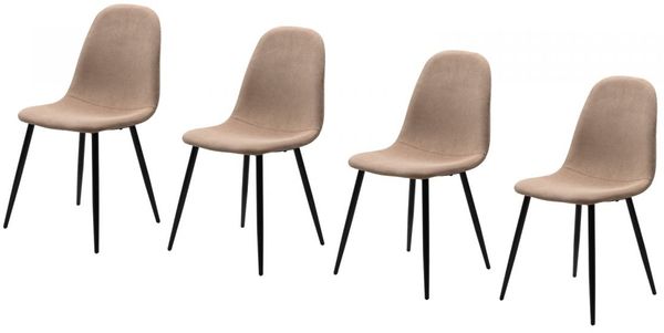 4 x Stuhl Lenja braun Cord 4-Fuß