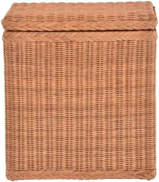 Krines Home Wäschekorb Rattan Wäschebox mit Deckel Wäschetruhe Wäschekorb Wäschesammler, mit Inlett Korb zur Aufbewahrung