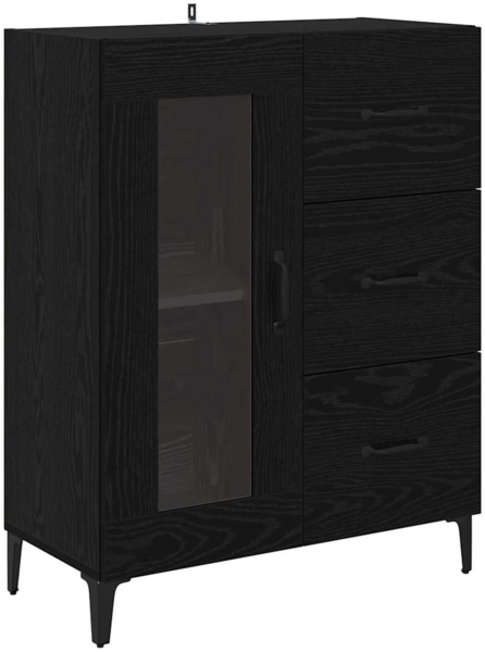 vidaXL Sideboard mit Schubladen Schwarz Eichen-Optik 69,5 x 34 x 90 cm 880844