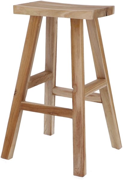 Barhocker Curve aus Teakholz, 72 cm