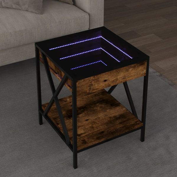 vidaXL Couchtisch mit Infinity-LED Räuchereiche 40x40x49 cm 847694