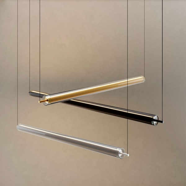 s.luce Ranya LED Up & Down Pendelleuchte mit Glas-Cover & Fernbedienung Aluminium, Rauch 130cm Bild 5