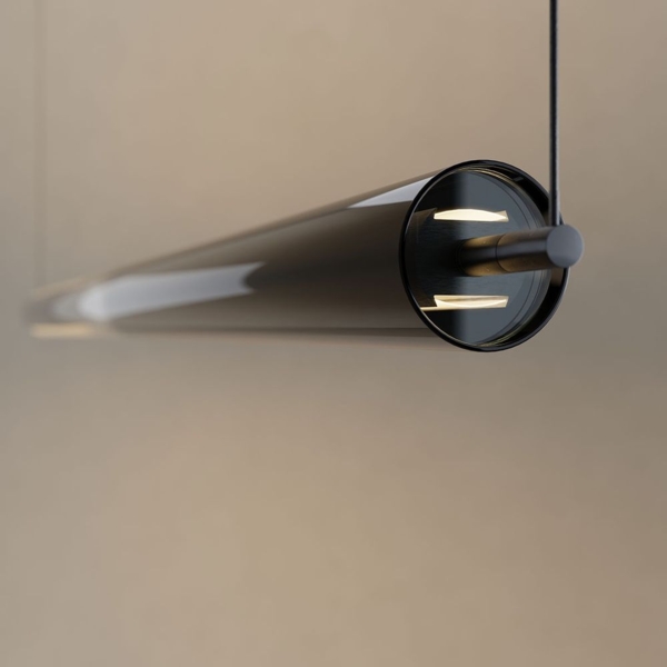 s.luce Ranya LED Up & Down Pendelleuchte mit Glas-Cover & Fernbedienung Aluminium, Rauch 130cm Bild 7
