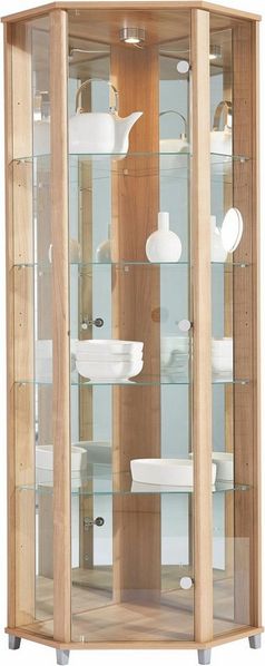 fif möbel Vitrine TRIO Höhe ca. 172 cm Eckvitrine/Glasvitrine 1x Glastür, perfekt für Sammler, Sammlervitrine