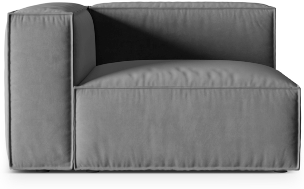 Micadoni Eckmodul Groß Nuria 1-Sitzer Links Samt Grau