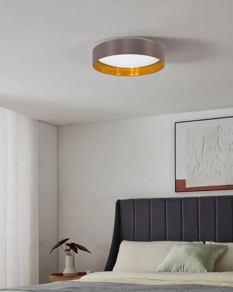OTTO home LED Deckenleuchte Merryn, CCT - über Fernbedienung, LED fest integriert, Neutralweiß, Warmweiß, Deckenlampe Ø38 x H9 cm mit Textil-/Stoffschirm, CCT, Fernbedienung