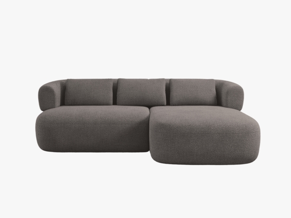 Micadoni 5-Sitzer Ecksofa Jenny Kleine Version Rechts Boucle Now or Never Grau