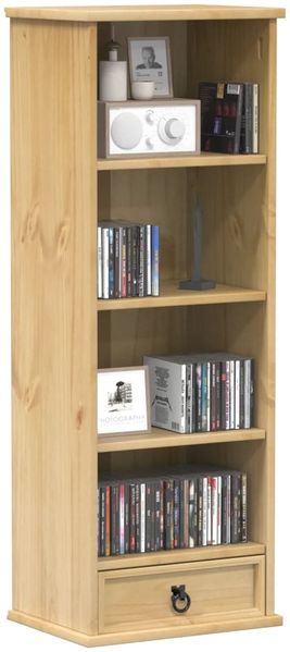 CD-Schrank Bücherregal Corona 40 x 30 x 110 cm Massivholz Kiefer