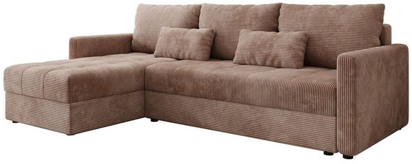 Luxusbetten24 Schlafsofa Designer Sofa Roma in Cord, mit Stauraum und Schlaffunktion