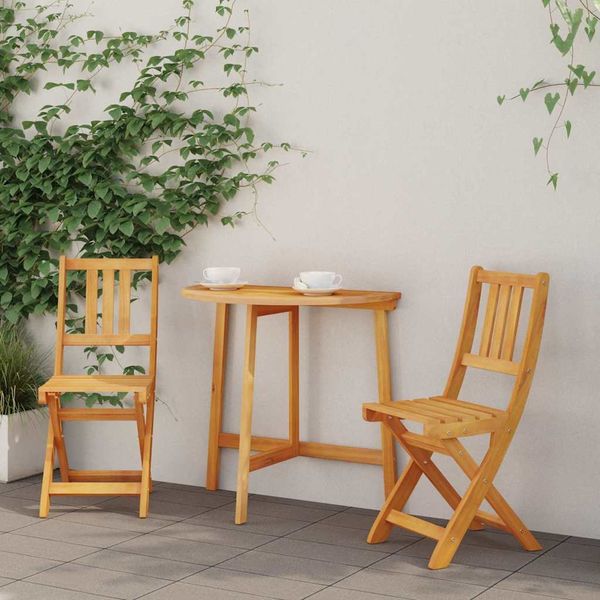 vidaXL Außen Bistro-Stühle mit Kissen 2 pcs Massivholz Akazie 4105495
