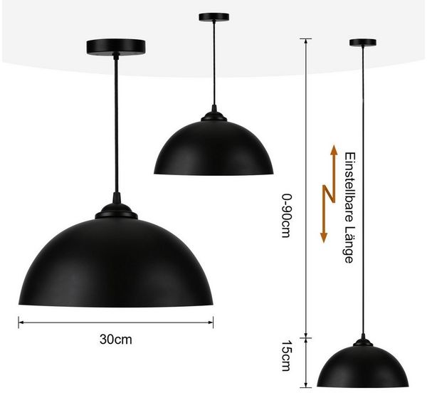 Clanmacy Pendelleuchte Pendelleuchte Lampenschirm 2er Set Industrielle Vintage E27 Retro, ohne Leuchtmittel