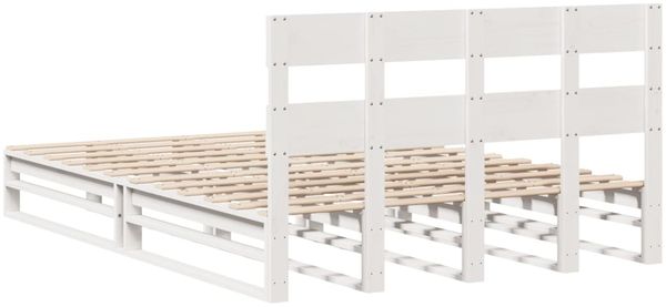 vidaXL Massivholzbett ohne Matratze Weiß 140x200 cm Kiefernholz 3302295 Bild 8