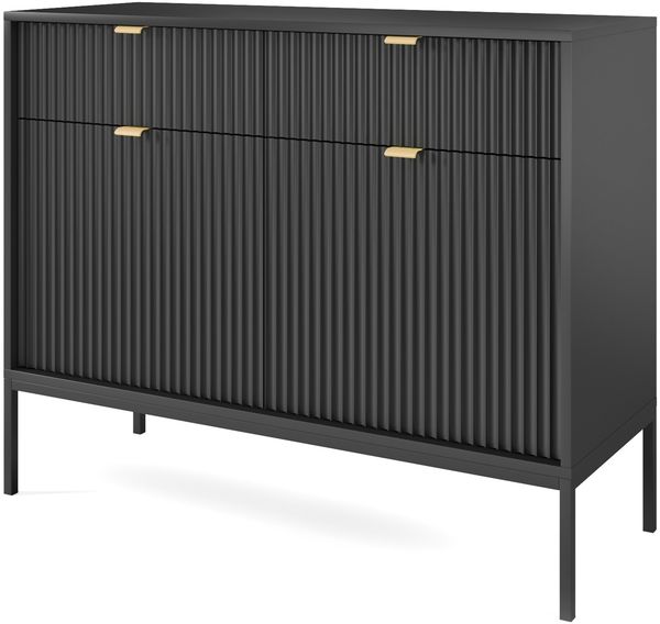 AX LIVING Kommode mit Schublade Eternas KSZ104 104cm Modern in Schwarz