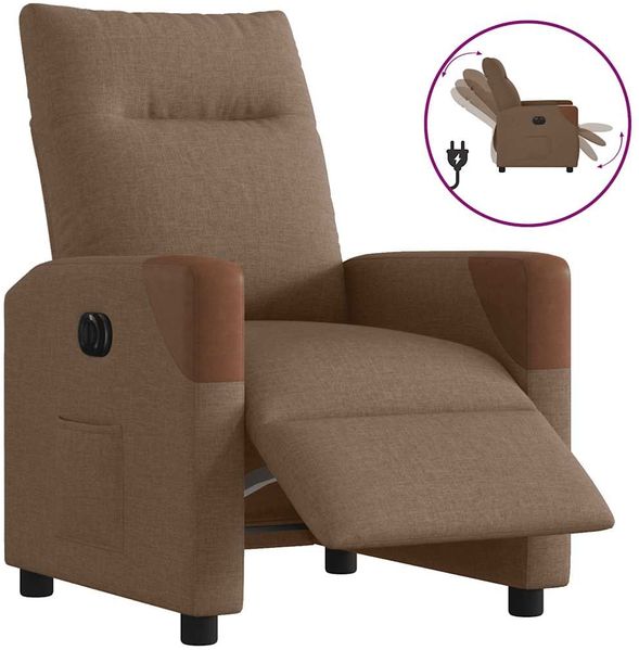 vidaXL Relaxsessel Elektrisch Braun Stoff 3323993
